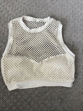 Robin Piccone cream Mesh Swimwear top size small